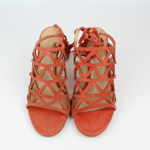 NEW Chloe Kendal Tassle Caged Trim Suede Sandals - Picture 7 of 16